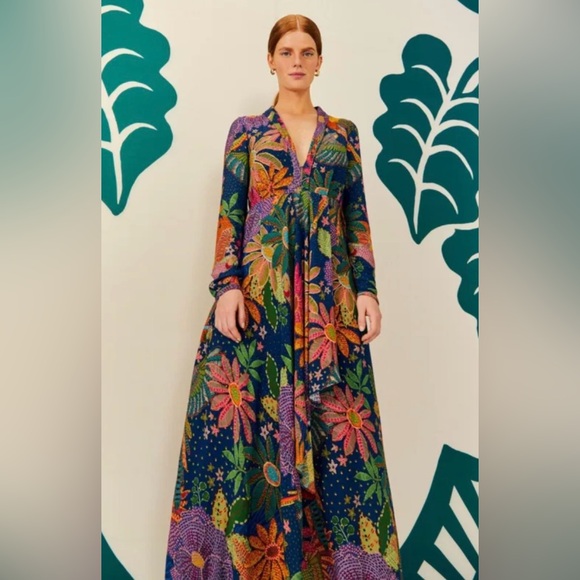 FARM Rio Dresses & Skirts - FARM Rio Cool Macaw Navy Floral Maxi Dress